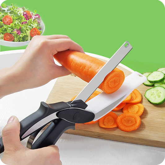 2-in-1 Kitchen Knife With Cutting Board